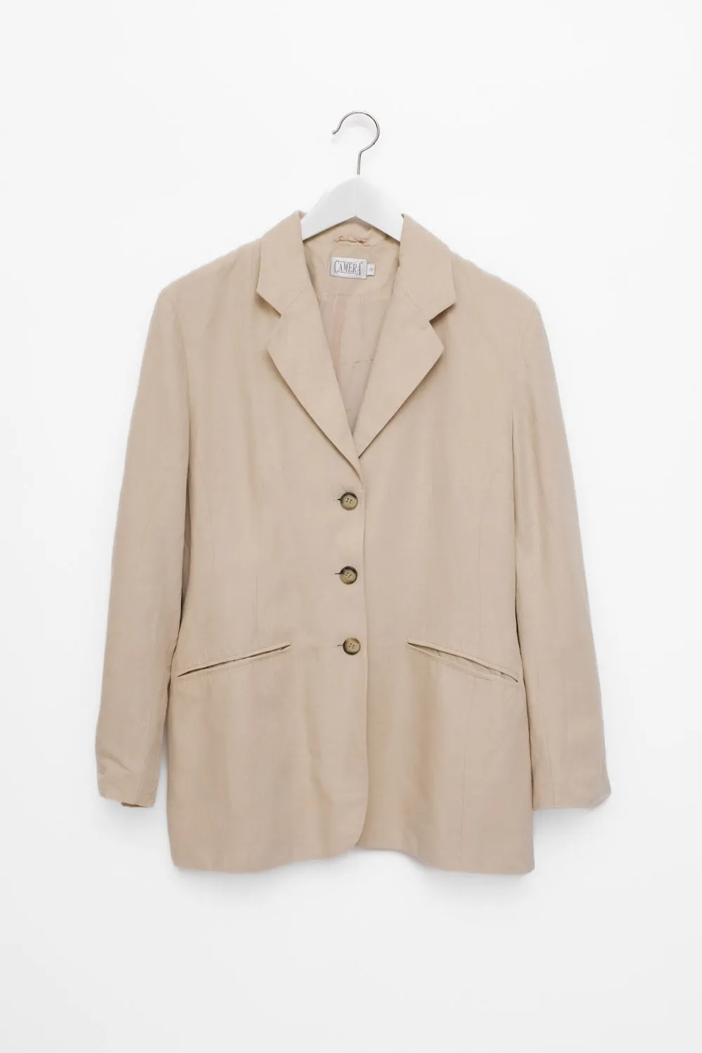 0058_BEIGE LINEN VISCOSE BLAZER