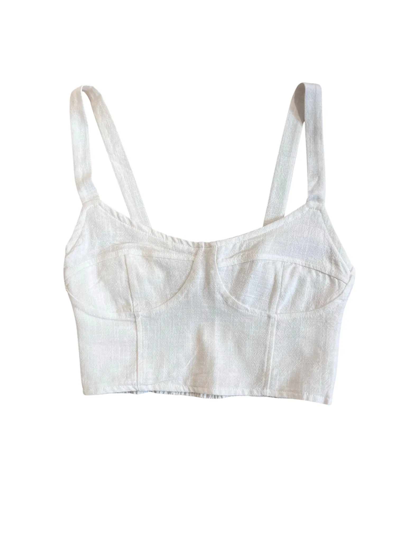 100% Organic Fabric Crop Top - White