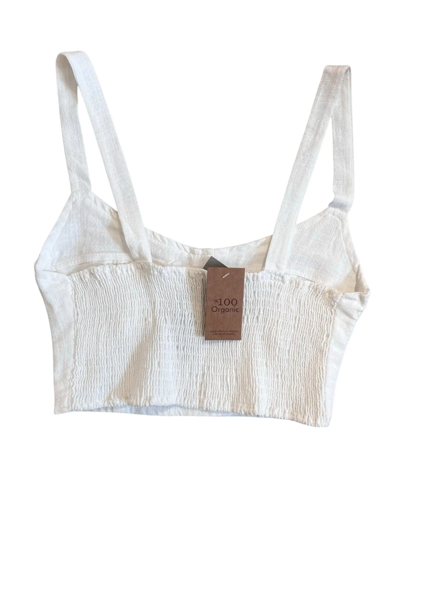 100% Organic Fabric Crop Top - White