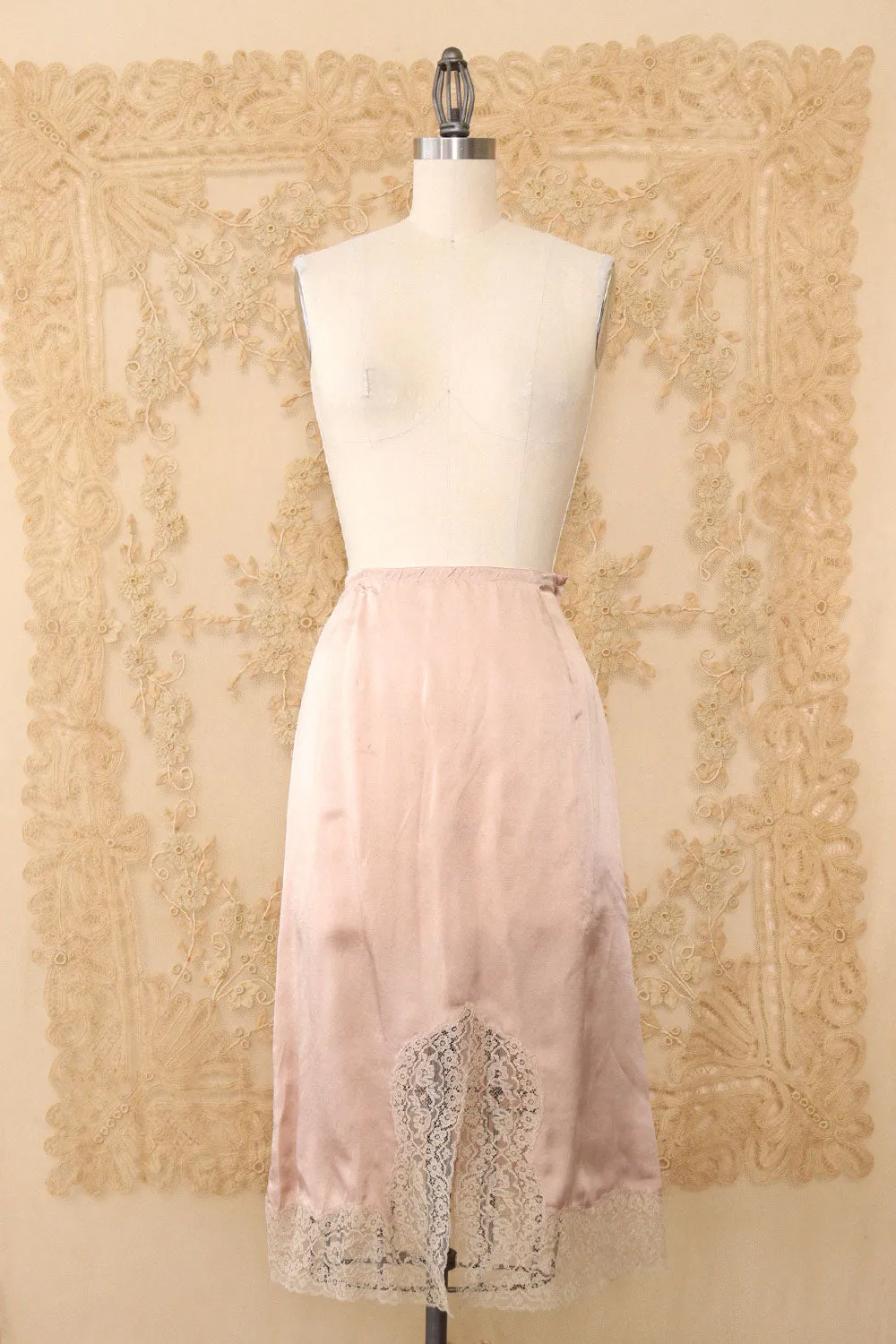 1940s Mauve Lace Slip XS