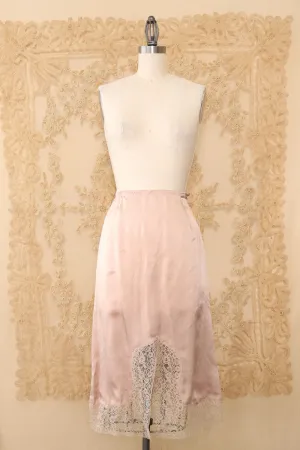 1940s Mauve Lace Slip XS