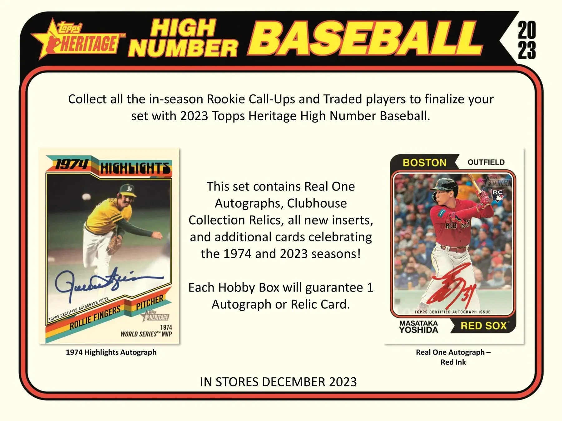 2023 Topps Heritage High Number Baseball Hobby Box 24 Packs per Box, 9 Cards per Pack