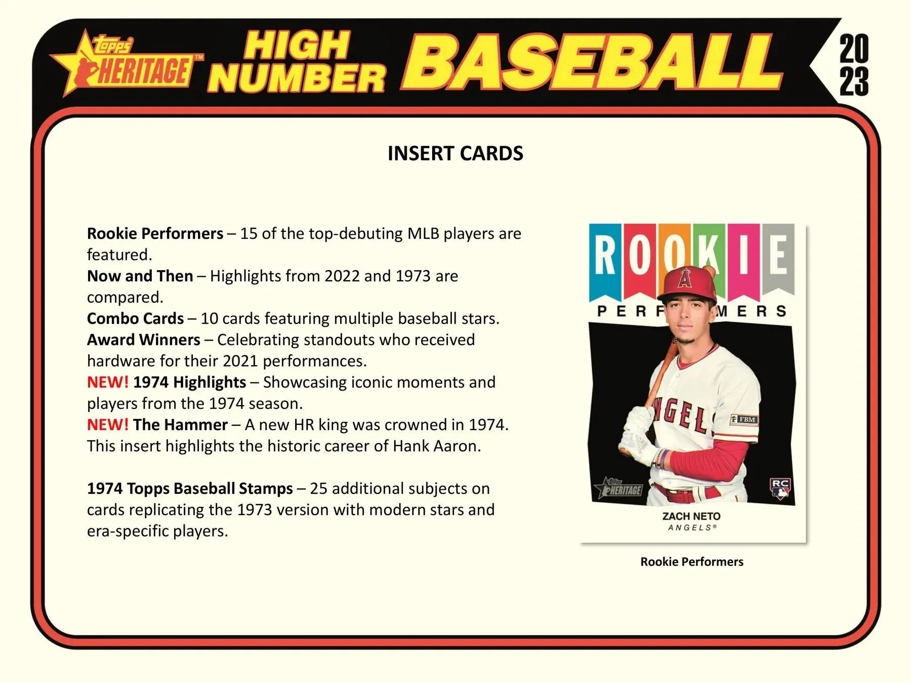 2023 Topps Heritage High Number Baseball Hobby Box 24 Packs per Box, 9 Cards per Pack