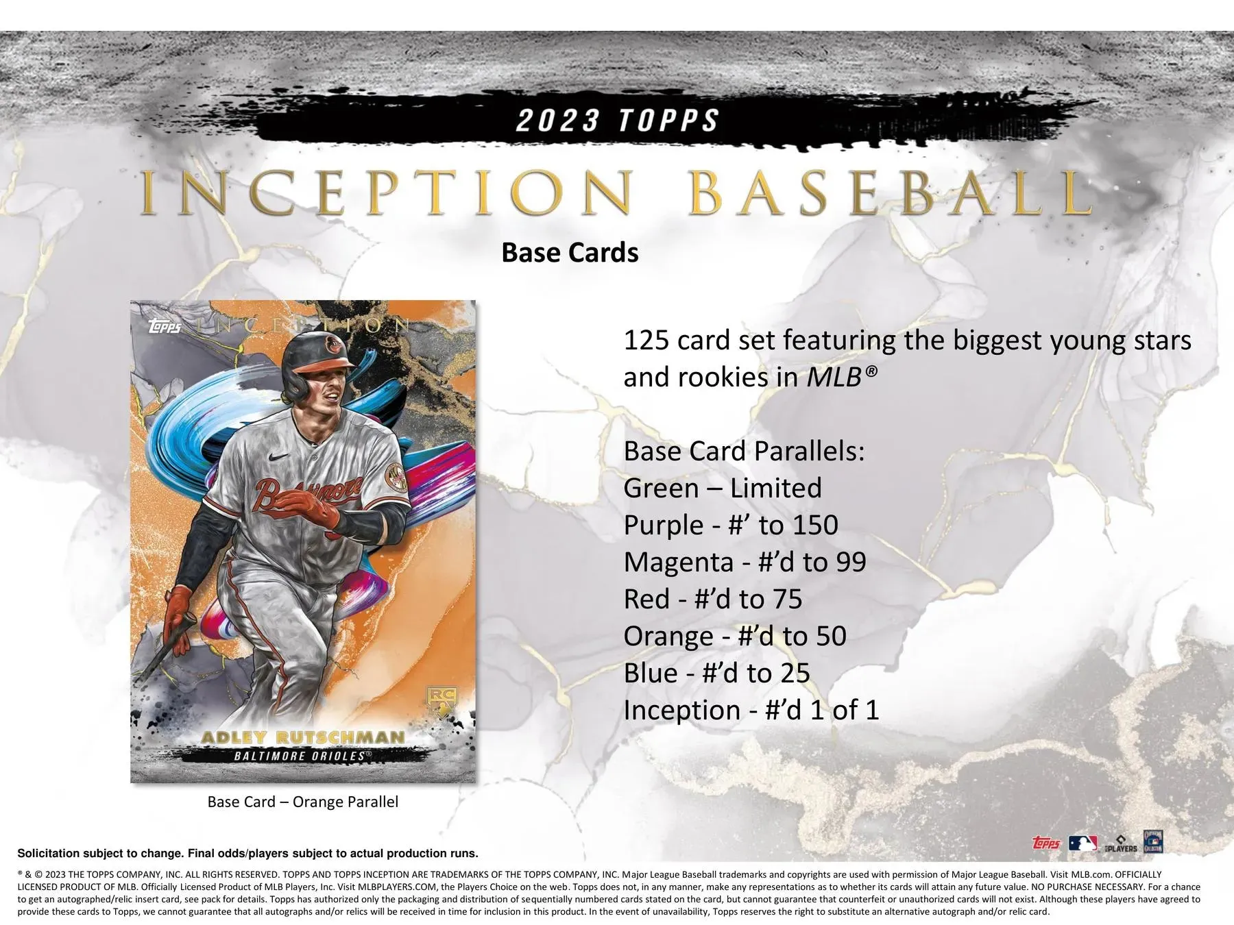 2023 Topps Inception Baseball Hobby Box 16 Boxes Per Case, 7 Cards Per Box