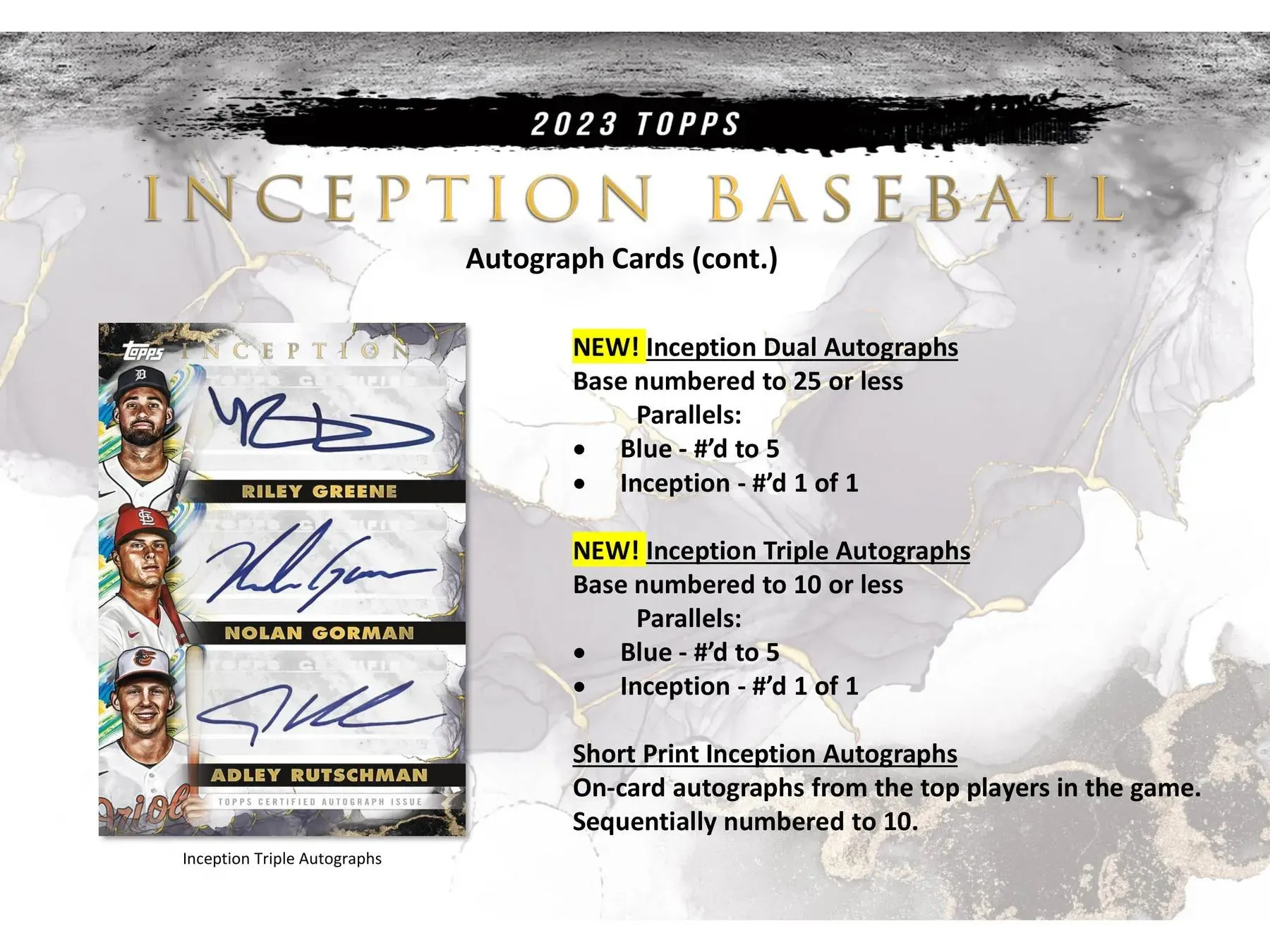 2023 Topps Inception Baseball Hobby Box 16 Boxes Per Case, 7 Cards Per Box