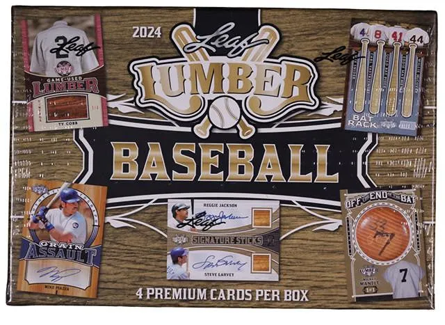 2024 Leaf Lumber Baseball Hobby Box 1 pack per box. 4 cards per pack