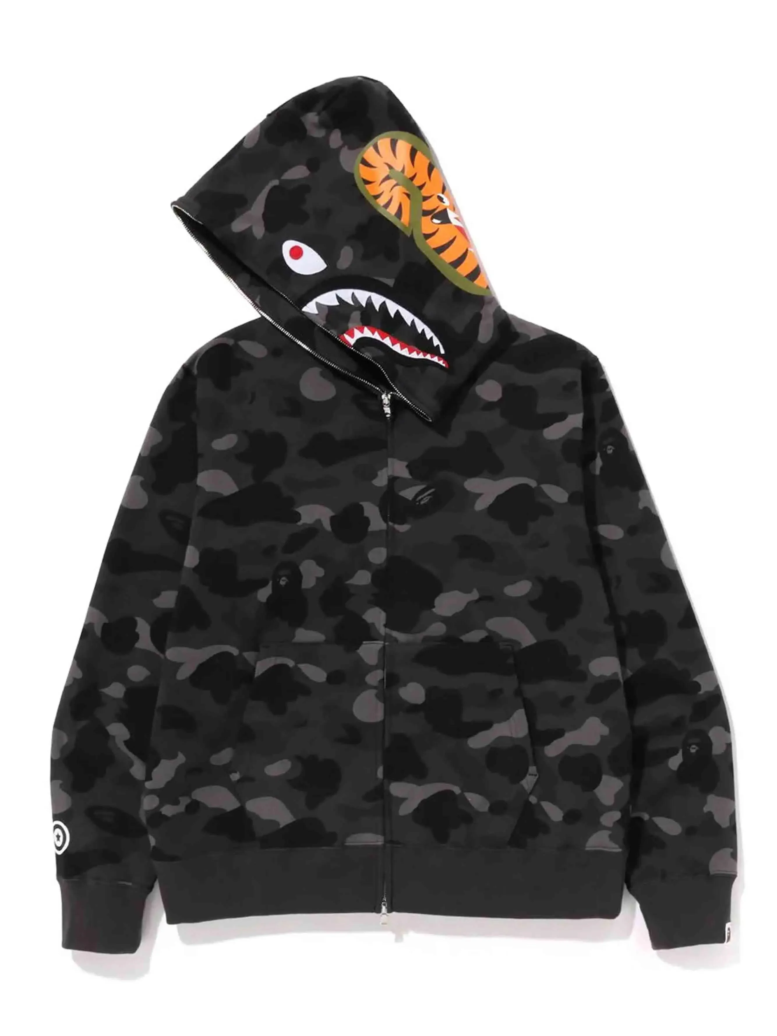 A Bathing Ape Colour Color Camo Shark Full Zip Hoodie Black