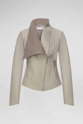 Alba - Cream Leather Jacket