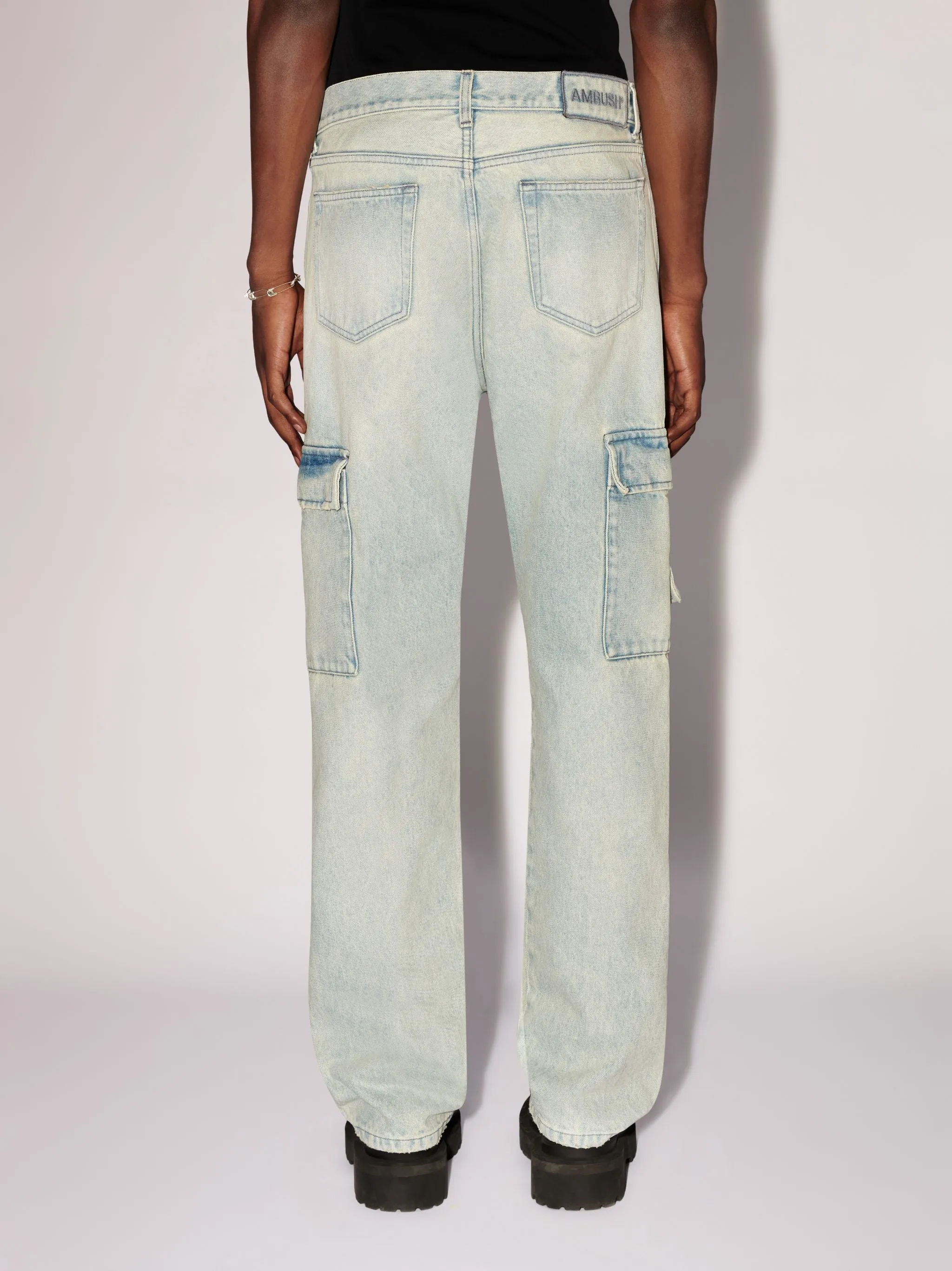 AMBUSH Slim Denim Cargo Jeans - Light Blue