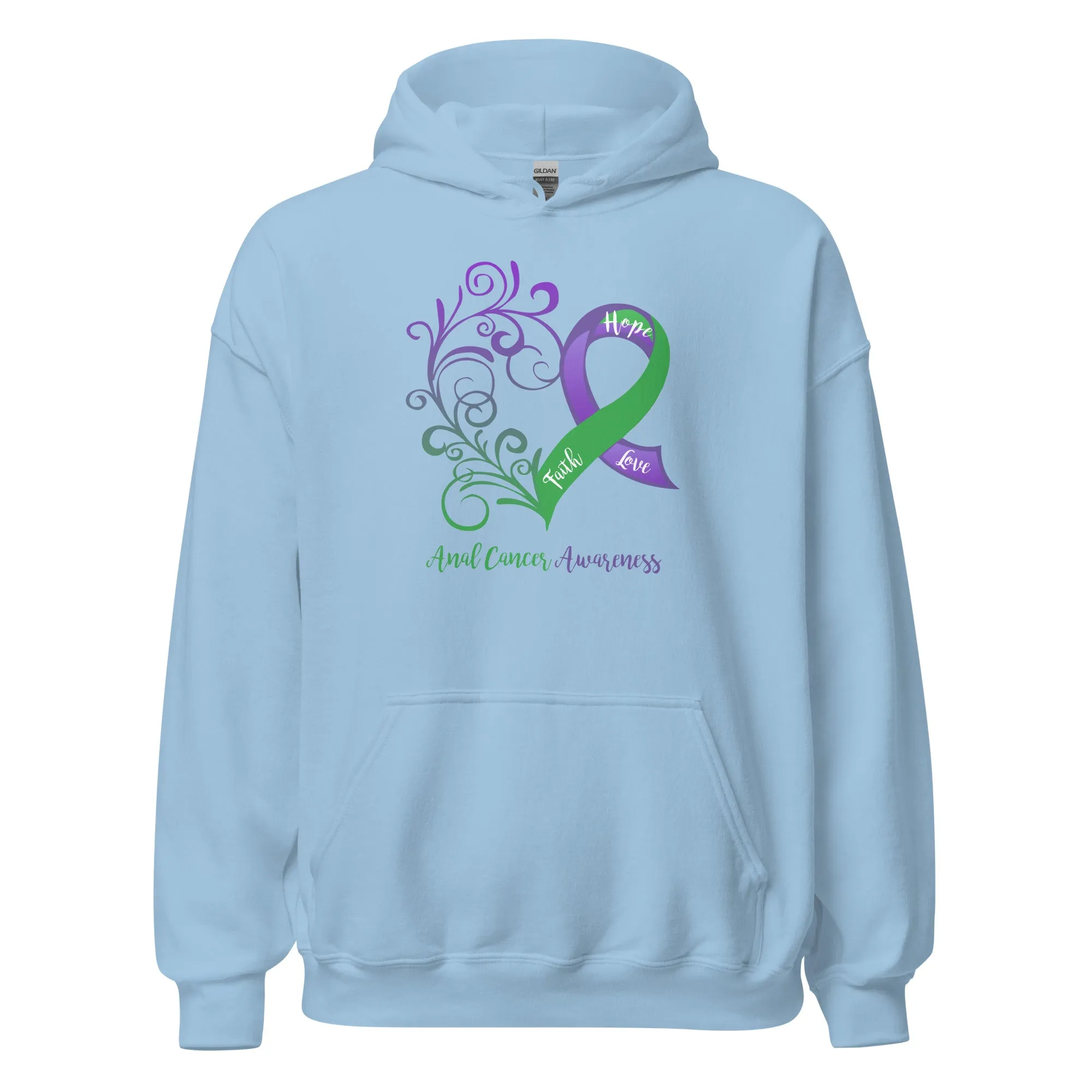 Anal Cancer Awareness Heart Hoodie (Several Colors Available)