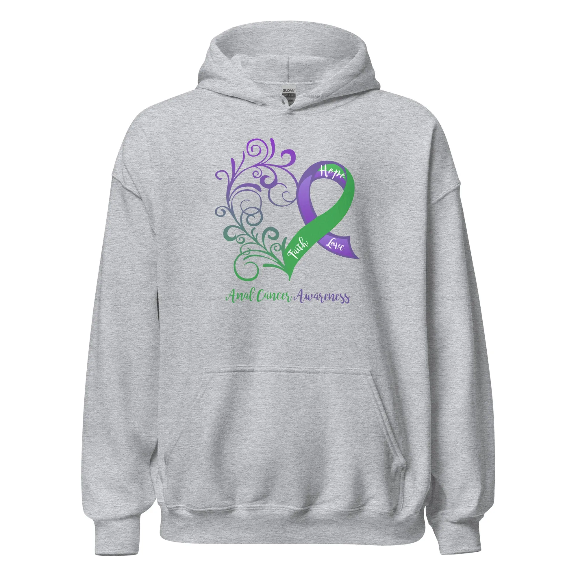 Anal Cancer Awareness Heart Hoodie (Several Colors Available)