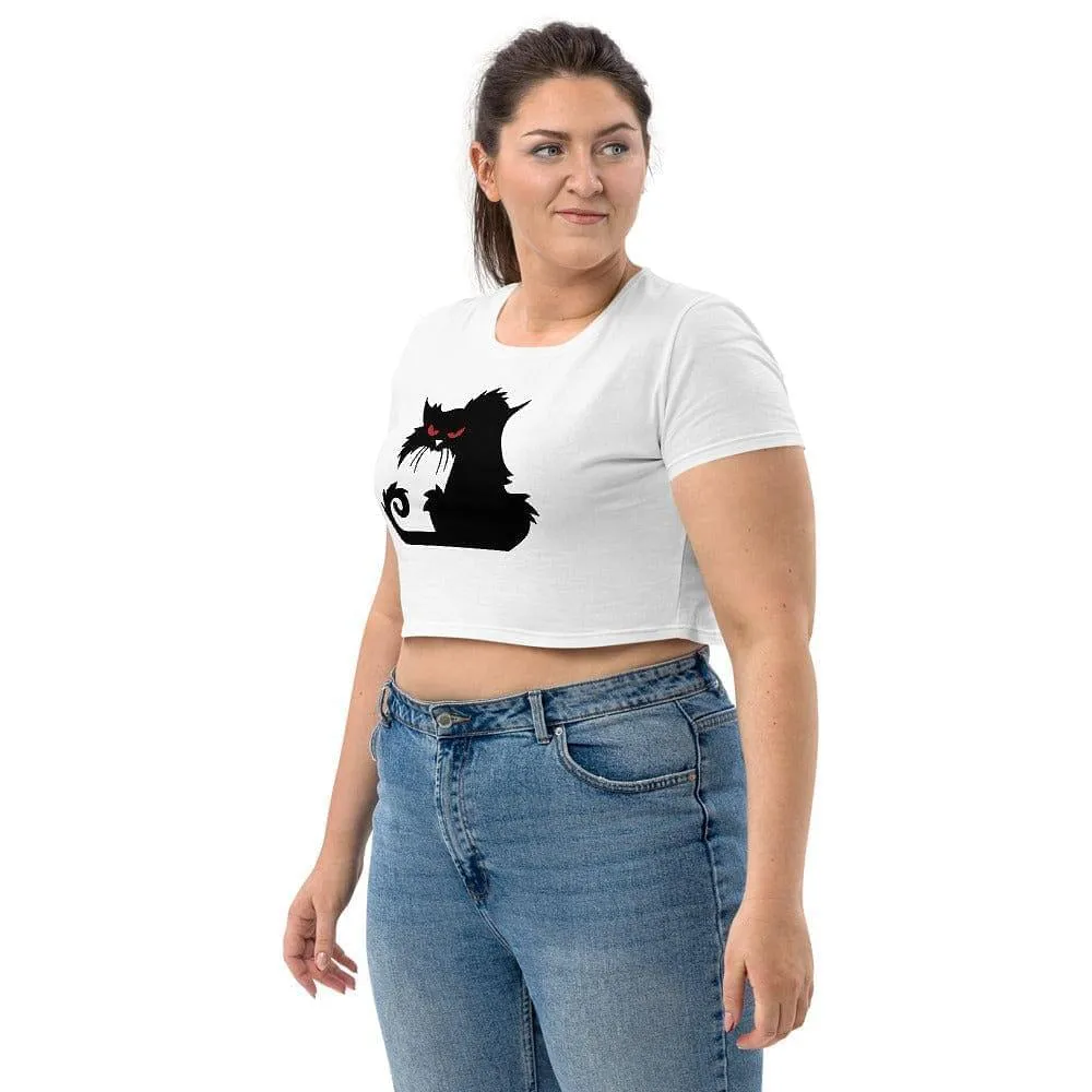 Angry Cat Crop Top Outfit / Cat Lover Gift / Eco Friendly