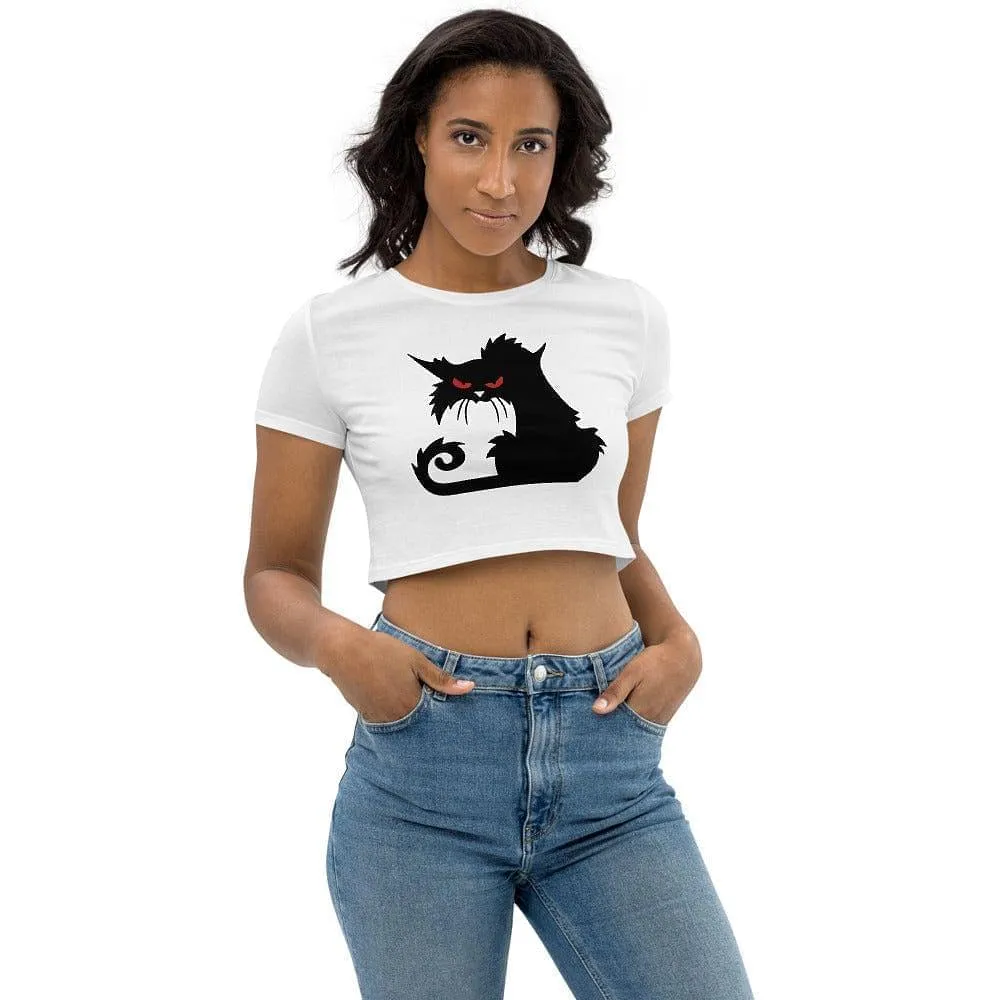 Angry Cat Crop Top Outfit / Cat Lover Gift / Eco Friendly