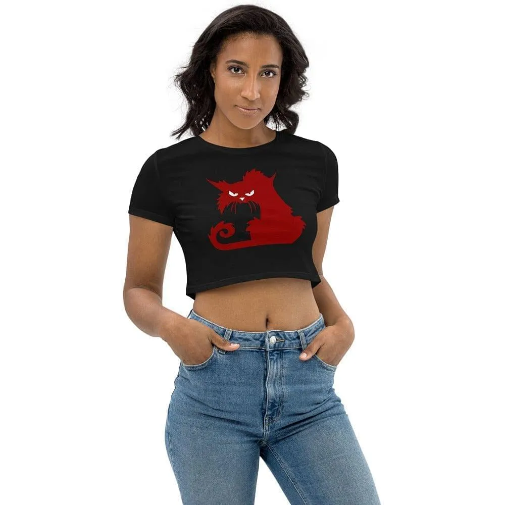 Angry Cat Crop Top Outfit / Cat Lover Gift / Eco Friendly