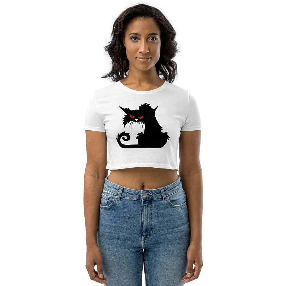 Angry Cat Crop Top Outfit / Cat Lover Gift / Eco Friendly