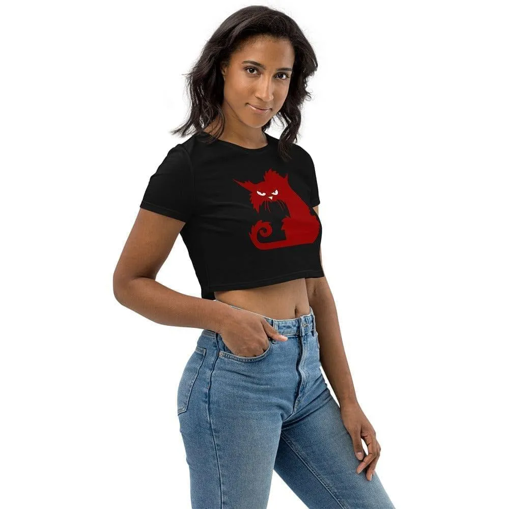 Angry Cat Crop Top Outfit / Cat Lover Gift / Eco Friendly