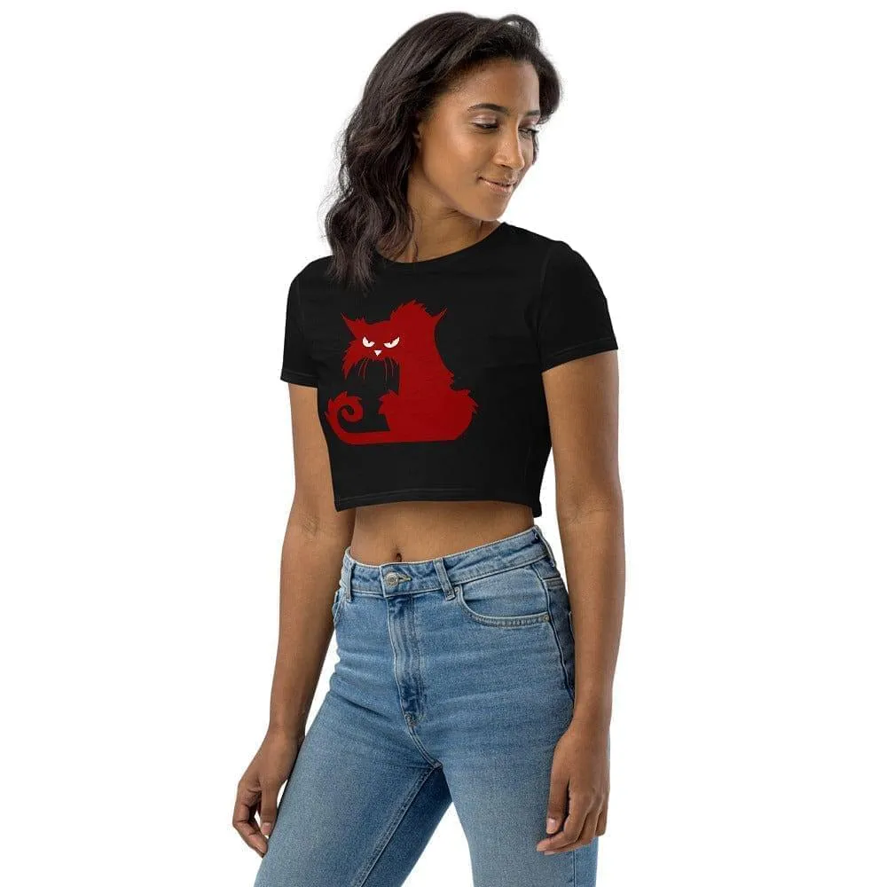 Angry Cat Crop Top Outfit / Cat Lover Gift / Eco Friendly