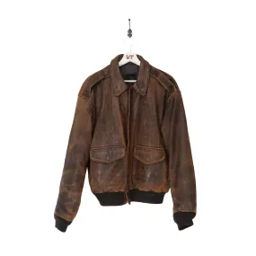 Avirex Washed Leather Aviator Bomber