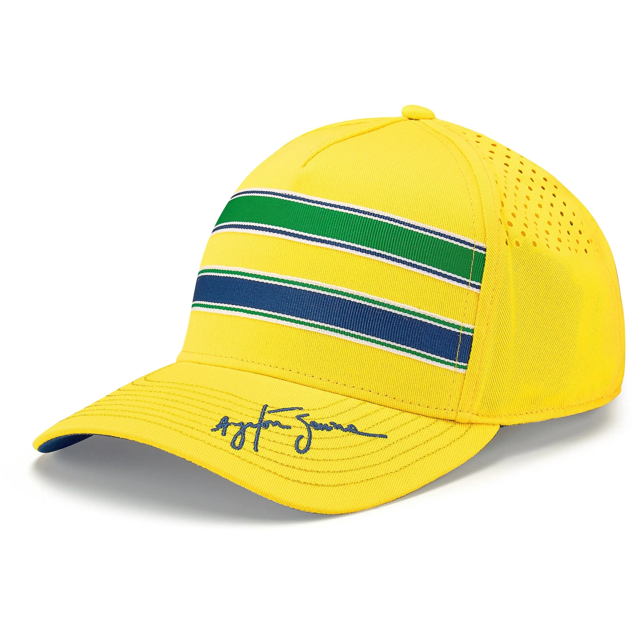 Ayrton Senna Stripe Baseball Hat - Yellow