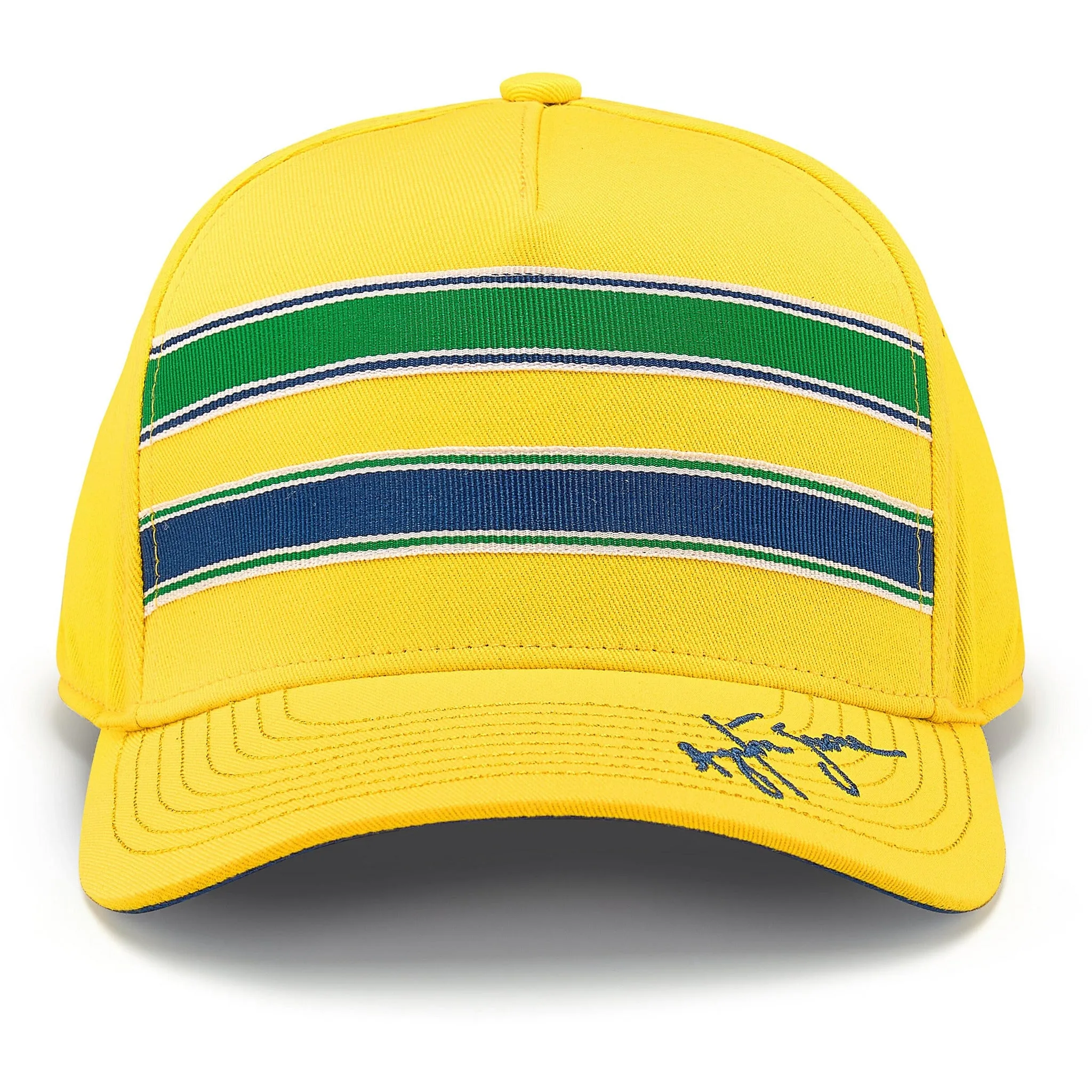 Ayrton Senna Stripe Baseball Hat - Yellow