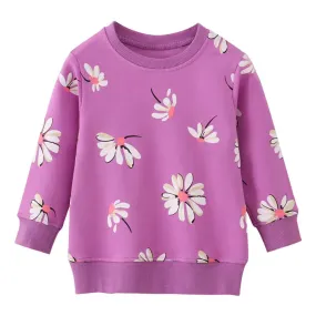 Baby Girl Long Casual Floral Daisy Sweater