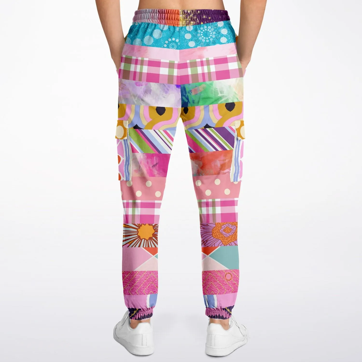 Bahama Mama Pink Floral Patchwork Unisex Cargo Sweats