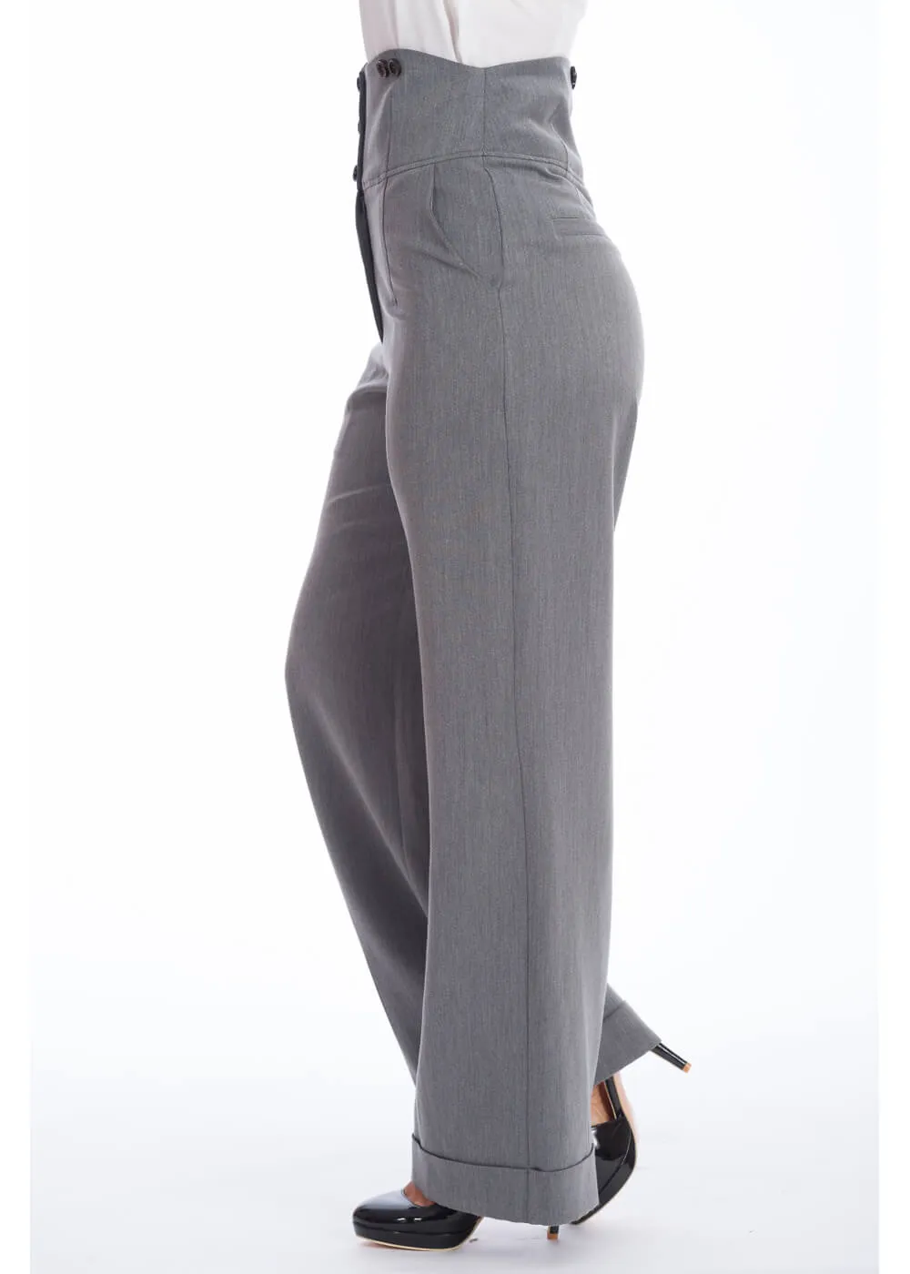 Banned Girl Boss 40's Trousers Grey