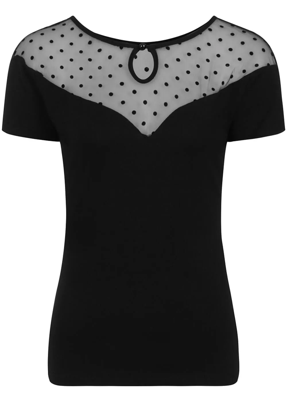 Banned Smoulder Polkadot 50's Top Black