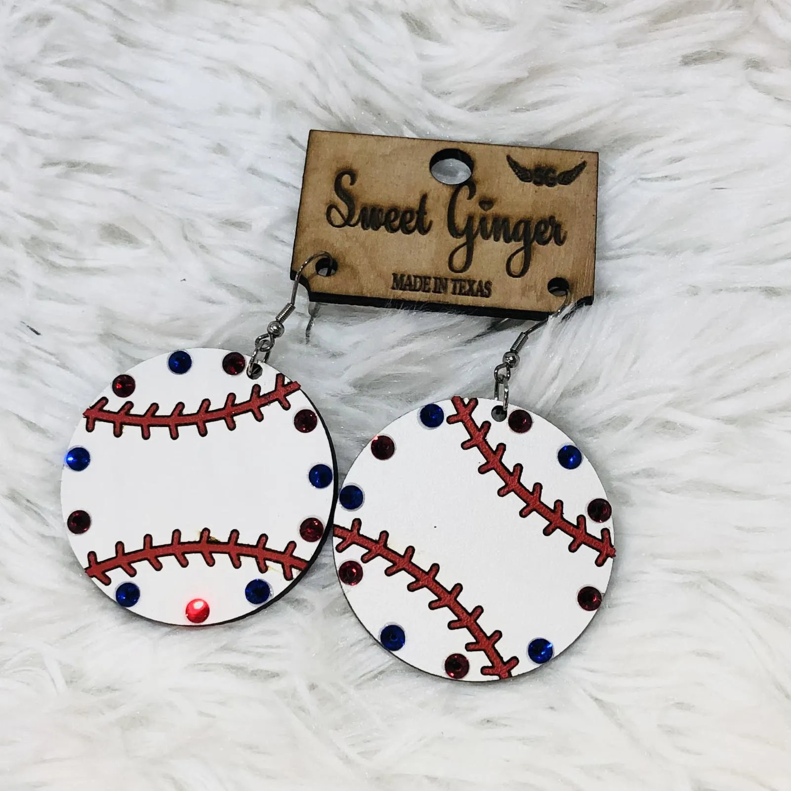 Baseball Gem Earrings