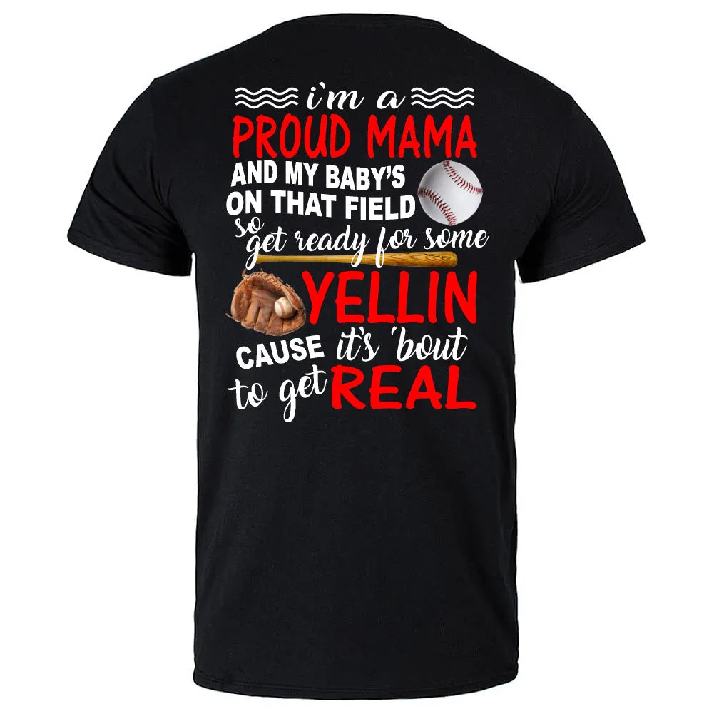 Baseball Yellin Mom Tee - Black Short Sleeve Tee