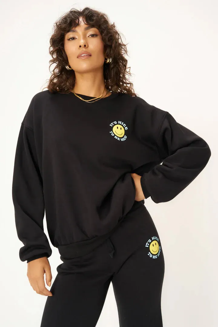 BE NICE SMILEY SWEATSHIRT