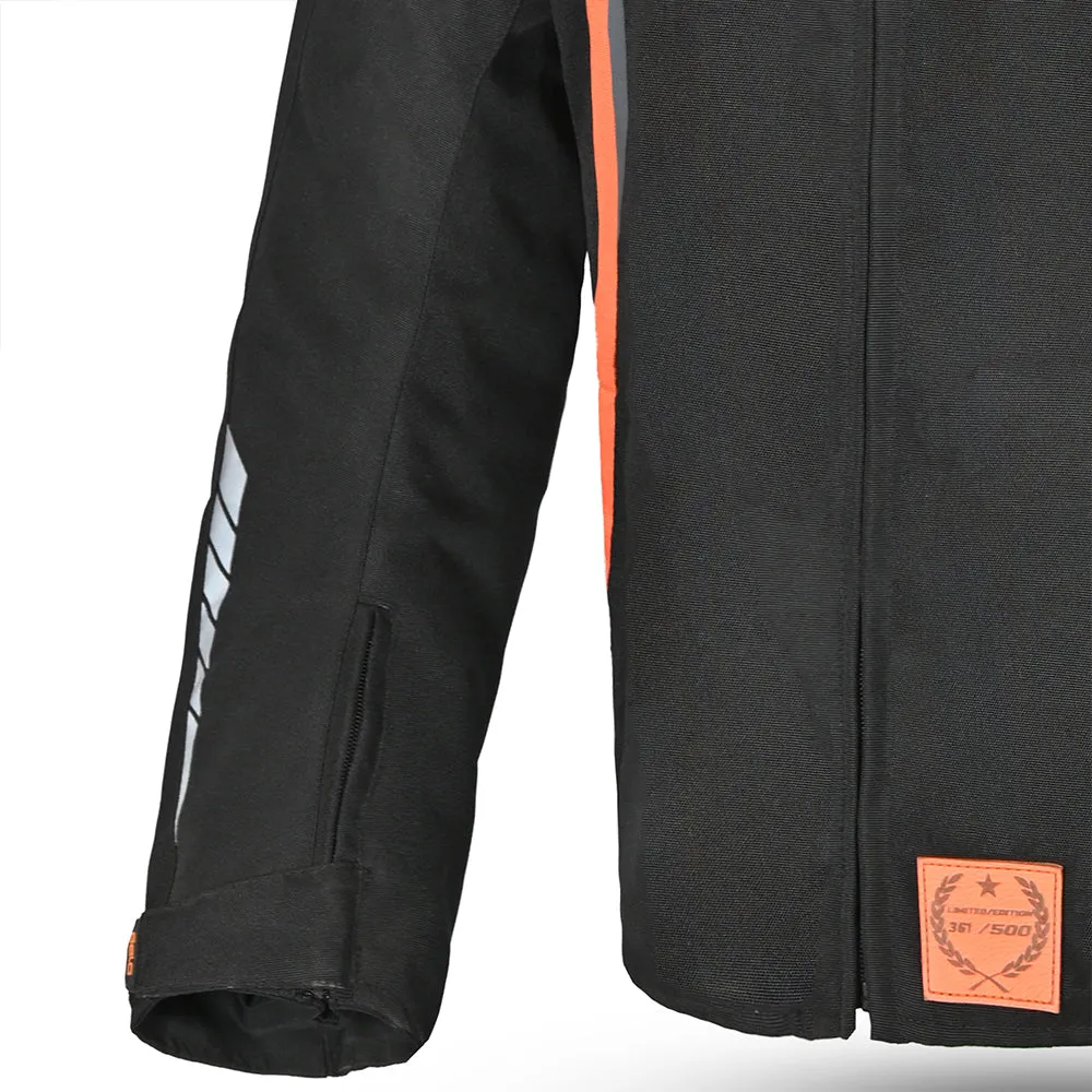 Bela Bradley Textile Motorcycle Jacket Black Orange