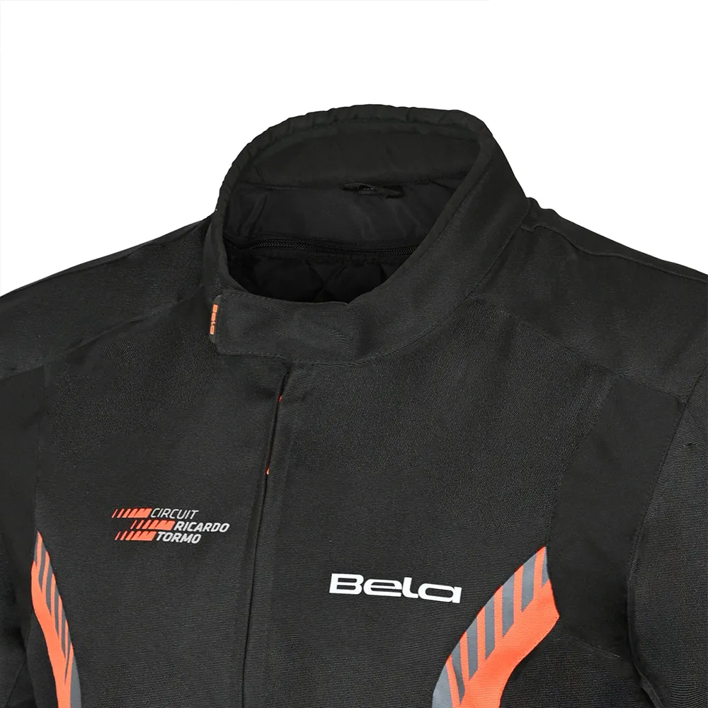 Bela Bradley Textile Motorcycle Jacket Black Orange