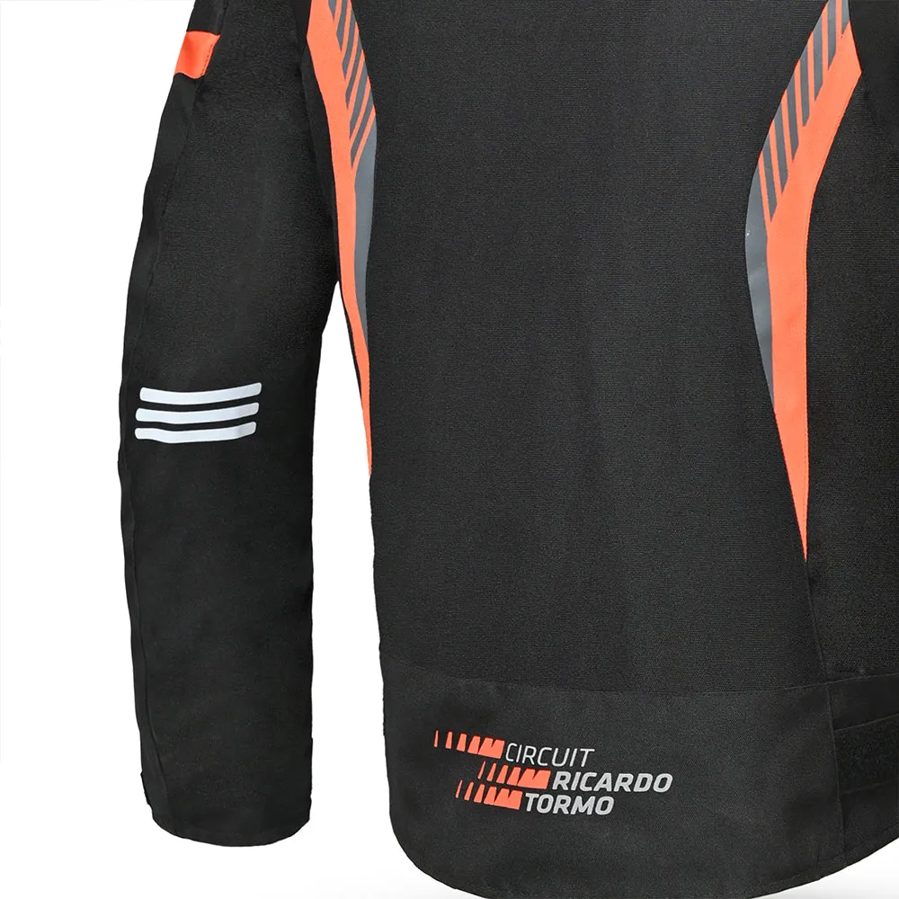 Bela Bradley Textile Motorcycle Jacket Black Orange