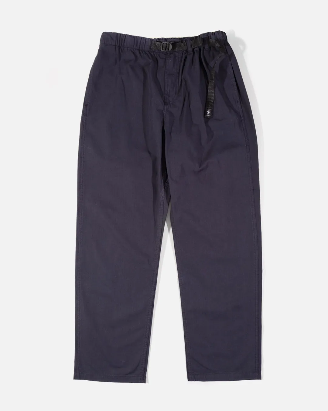 Belted Simple Pants - Dark Navy