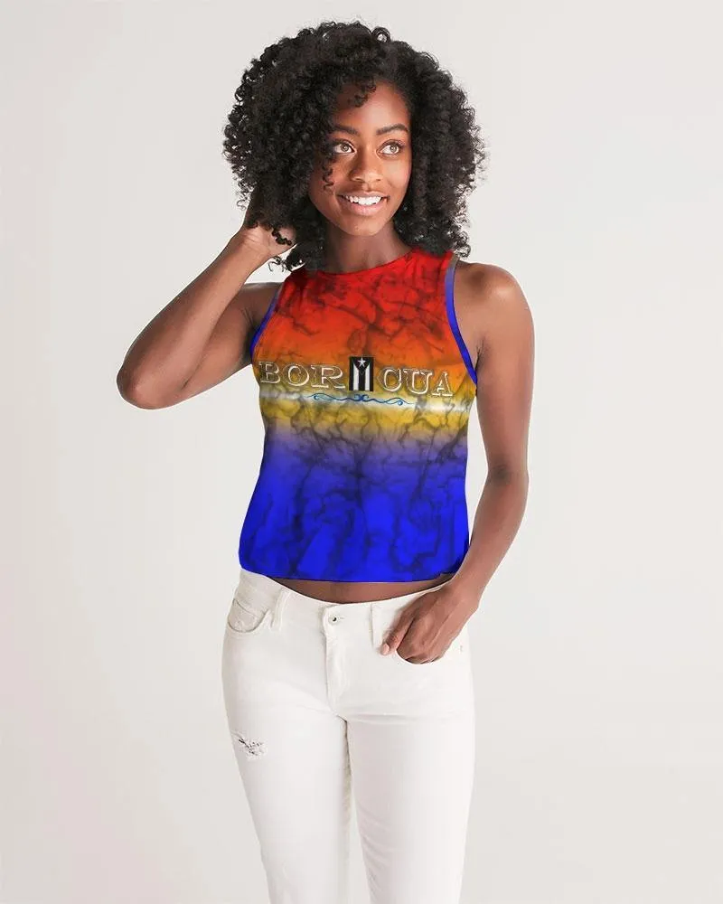 BORICUA Black Flag Women's Cropped Tank