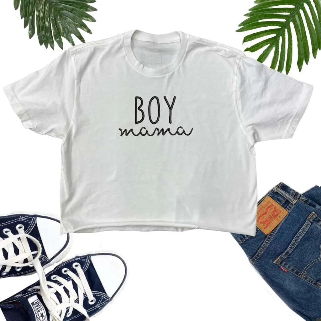 Boy Mama Oversized Crop Top