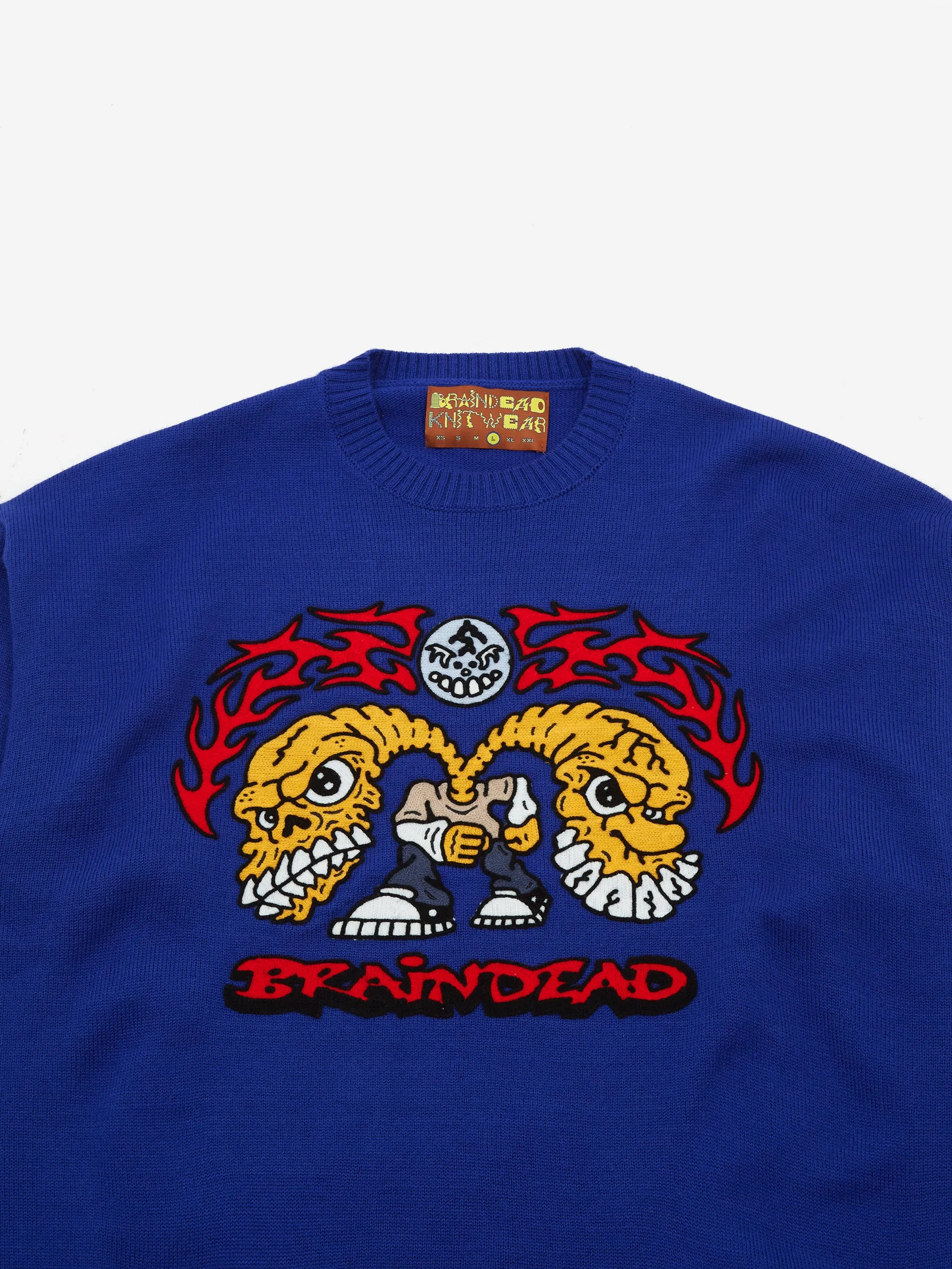 Brain Dead Vilesore Faces Sweater - Navy