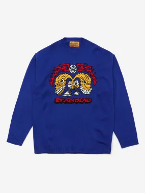 Brain Dead Vilesore Faces Sweater - Navy