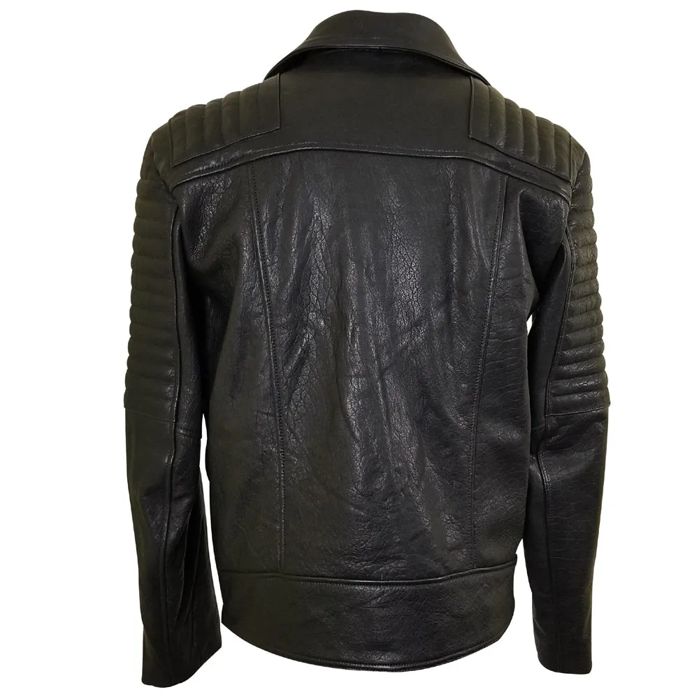 Bubble Textured Biker style Leather Jacket