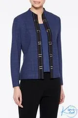 Buckle Trim Knit Jacket