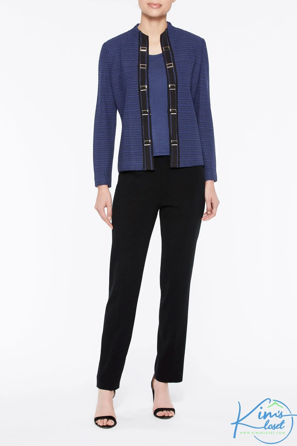 Buckle Trim Knit Jacket