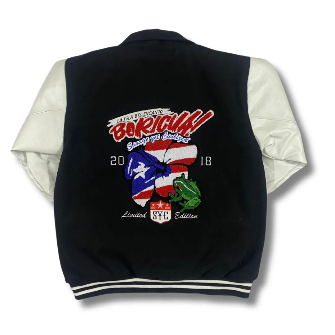 Bundle Puerto Rico (BLK)Varsity Jacket & HAT