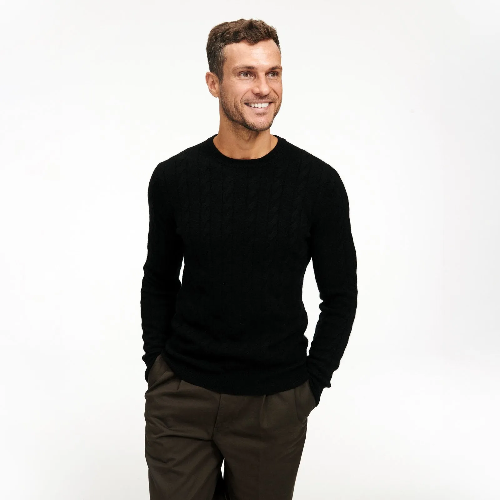 Cable Knit Crewneck Sweater