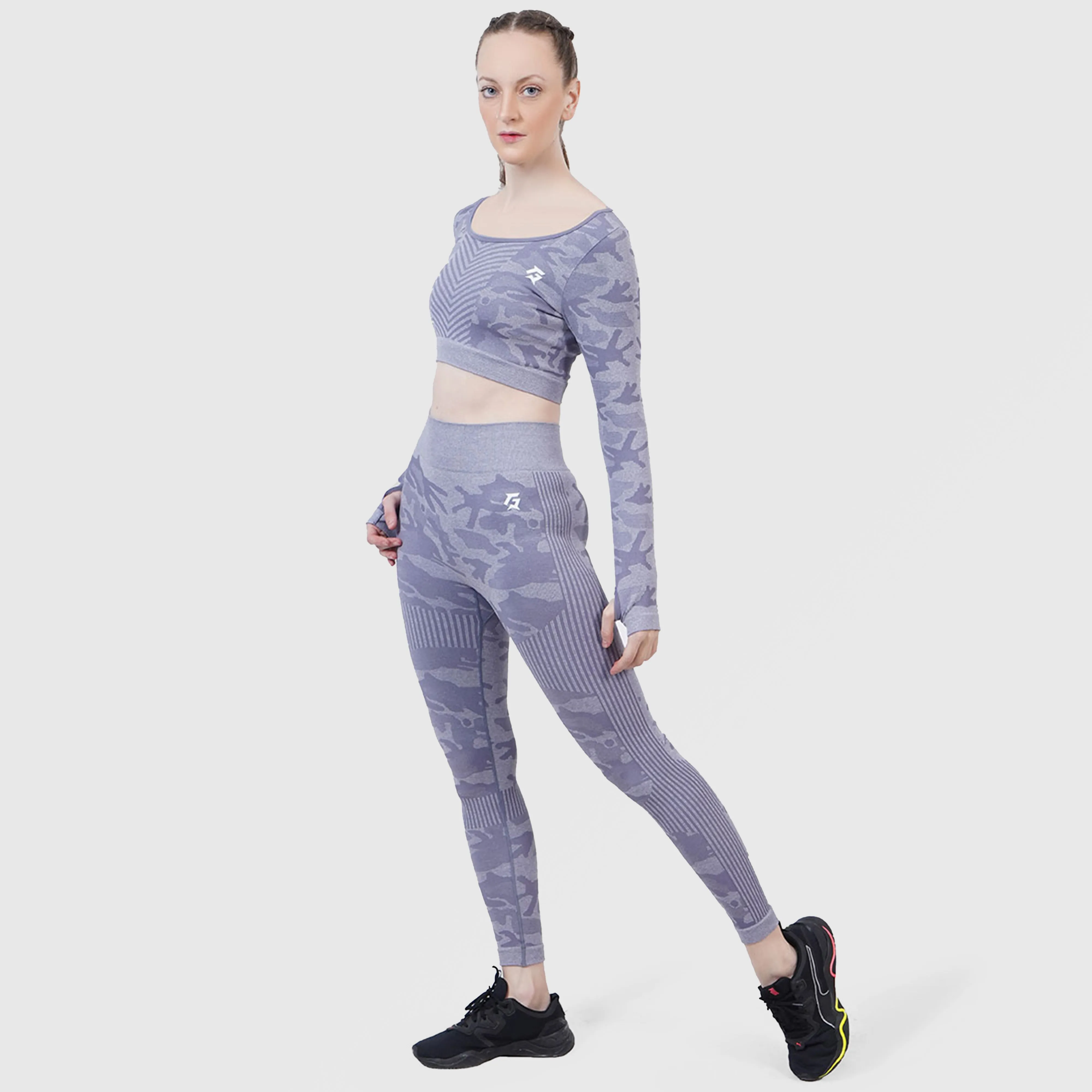 Camo Seamless Crop Top (Grey)