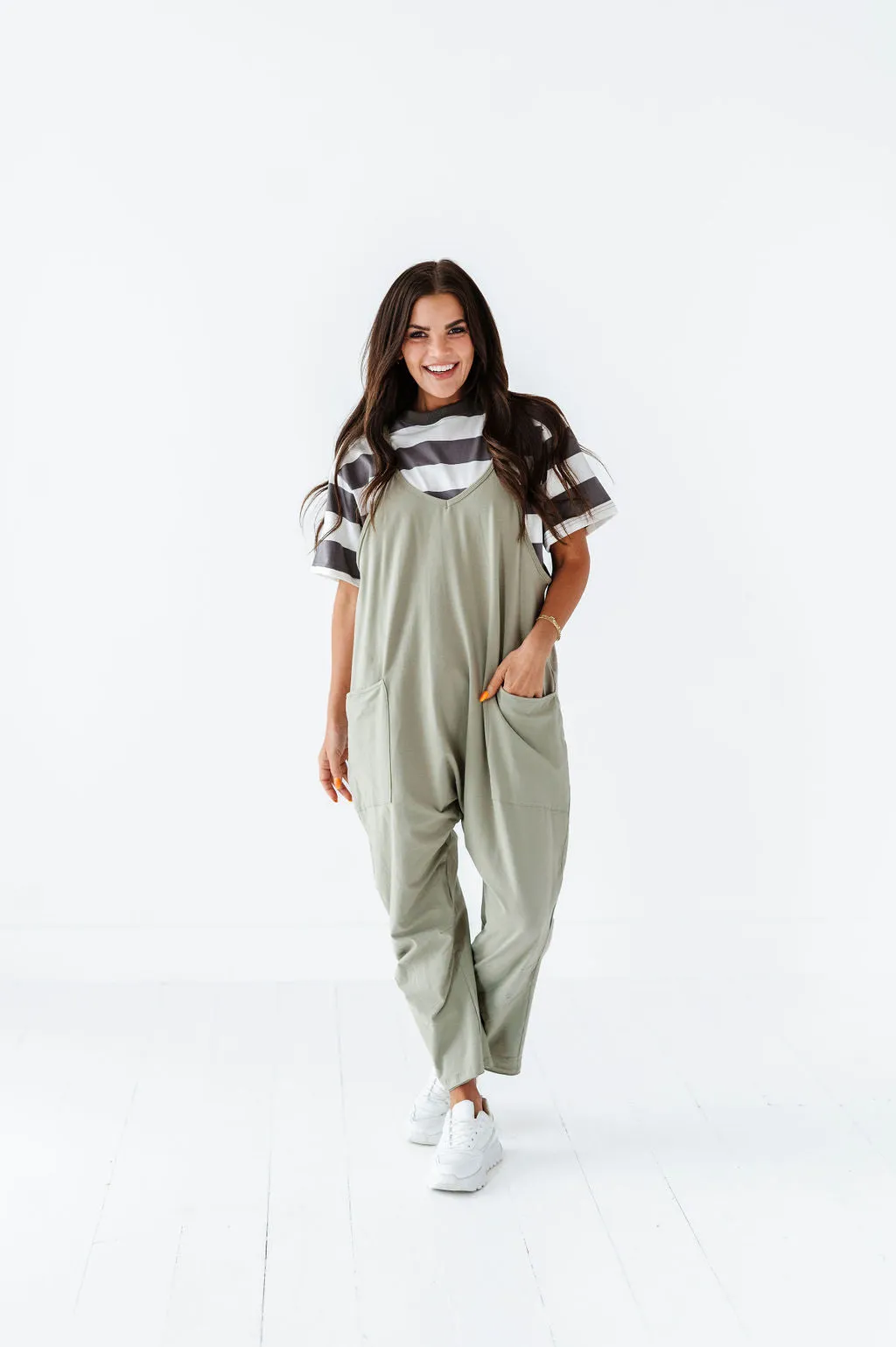 Carly Casual Jumpsuit In Sage