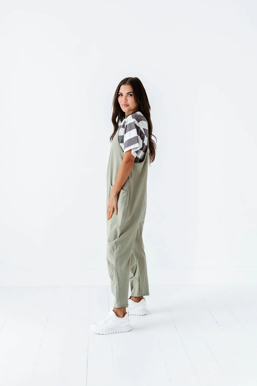 Carly Casual Jumpsuit In Sage