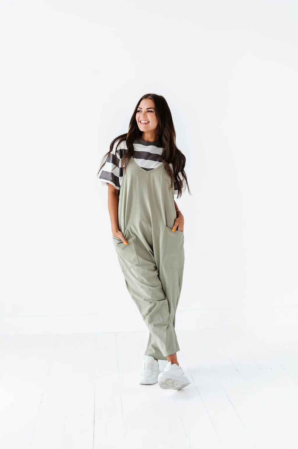 Carly Casual Jumpsuit In Sage