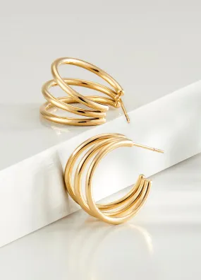 Charlie Paige Aurora Multi-Hoop Earrings - Gold