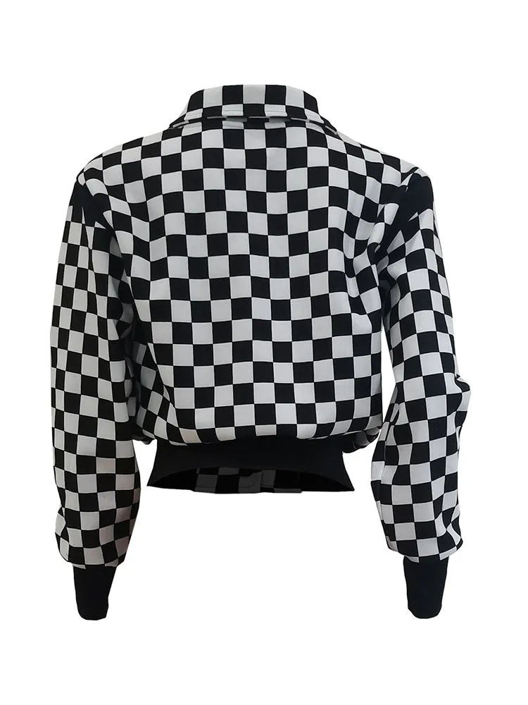 Checkerboard Baseball Jacket